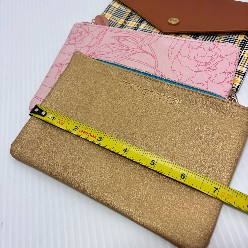 IPSY‎ Set of 3 Pouches/Make up/Cosmetic Bags Gold, Pink, Brown